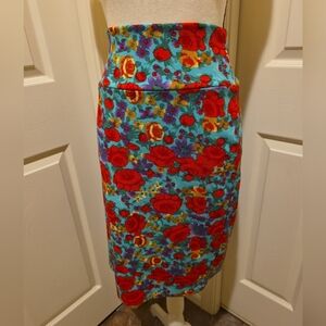 COLORFUL FLORAL LULAROE SKIRT, SIZE XL